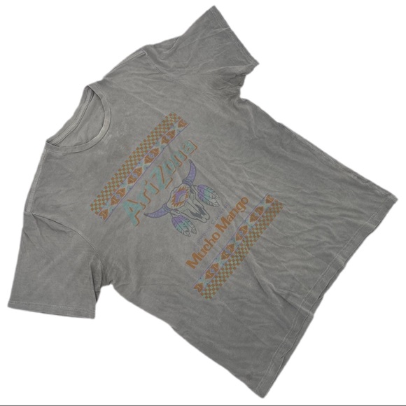 ARIZONA TEA Grey Crew Neck Cocktail Cowboy T Shirt - Picture 1 of 4